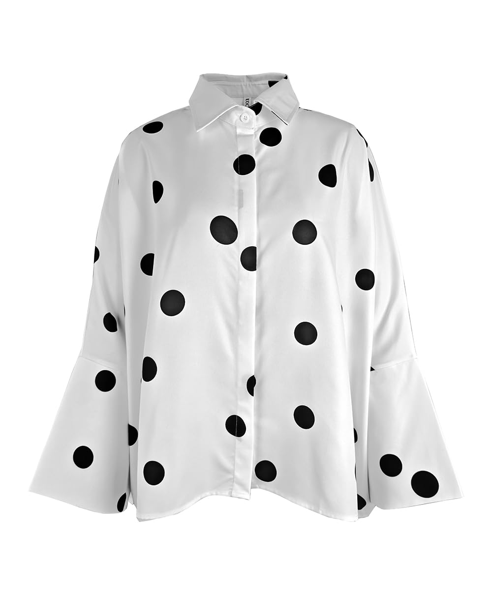 UOOZEE Womens Button Down Shirt Casual 3/4 Sleeve Loose Fit Collared Work Blouse Tops