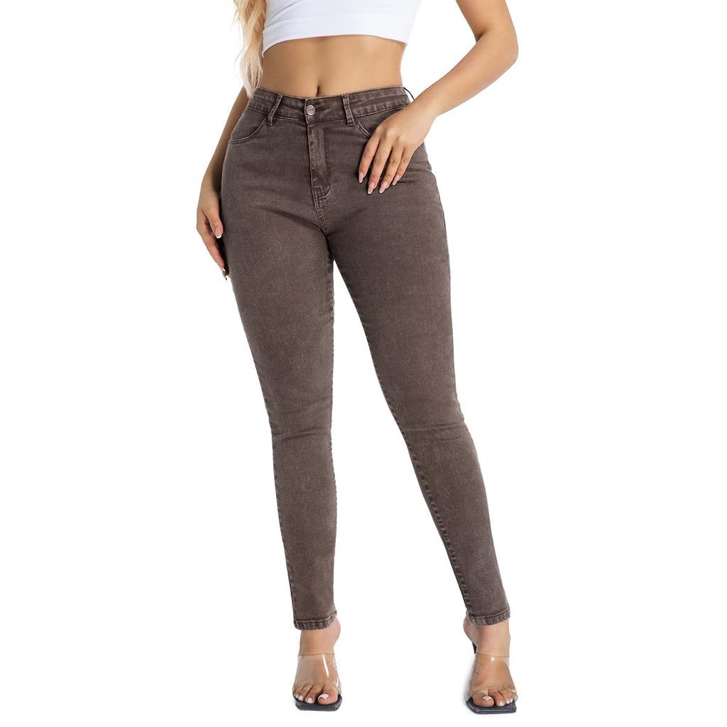 FISCLOSIN Women Colombian High Waisted Butt Lift Skinny Stretch Jeans