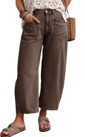yoeasy Womens Camo Print Wide Leg Jeans Vintage Casual Barrel Denim Pants