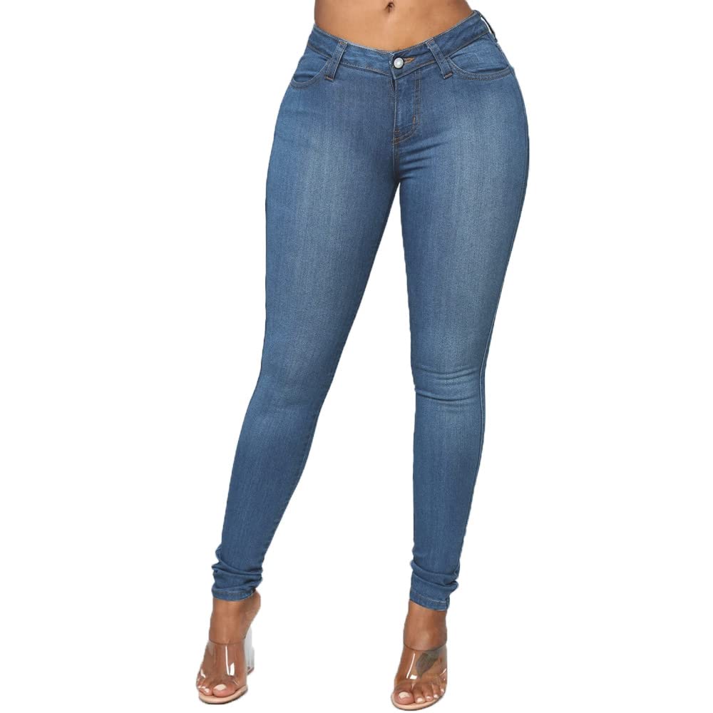 FISCLOSIN Women Colombian High Waisted Butt Lift Skinny Stretch Jeans