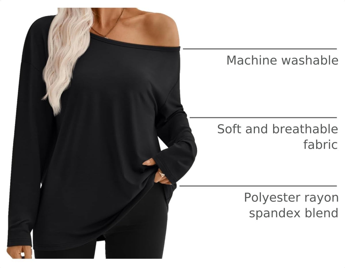 Trendy Queen Womens Off The Shoulder Oversized Tops