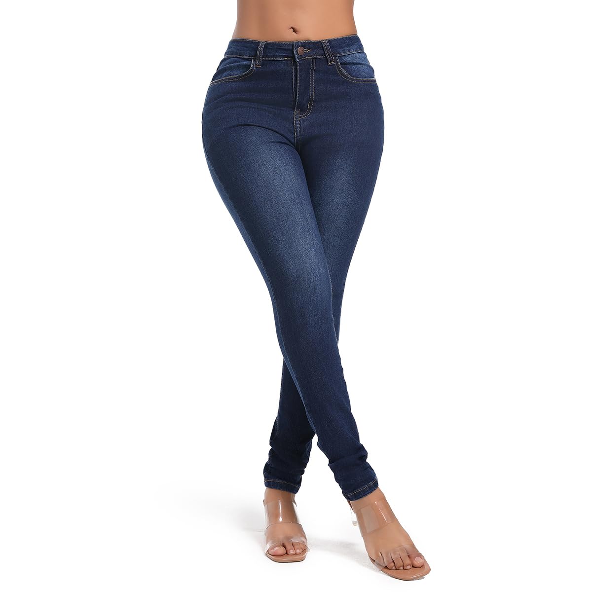 FISCLOSIN Women Colombian High Waisted Butt Lift Skinny Stretch Jeans