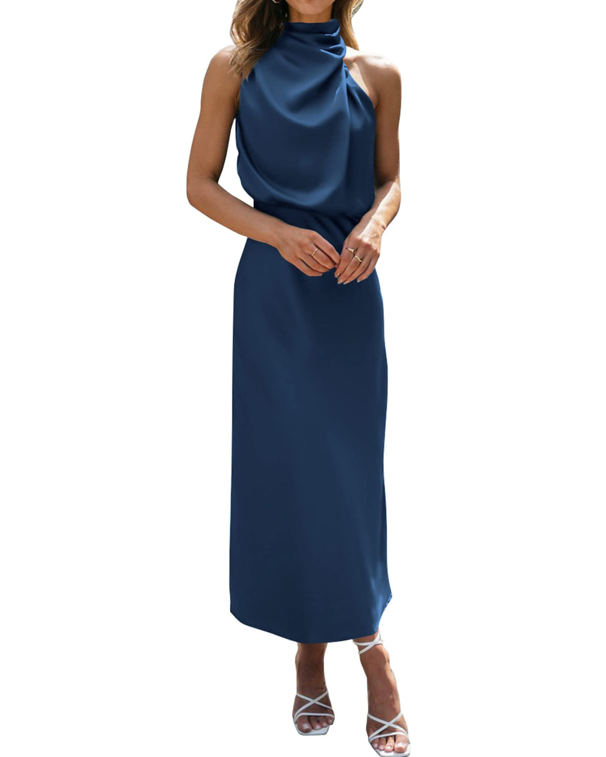BTFBM Mock Neck Cocktail Dresses for Women Summer