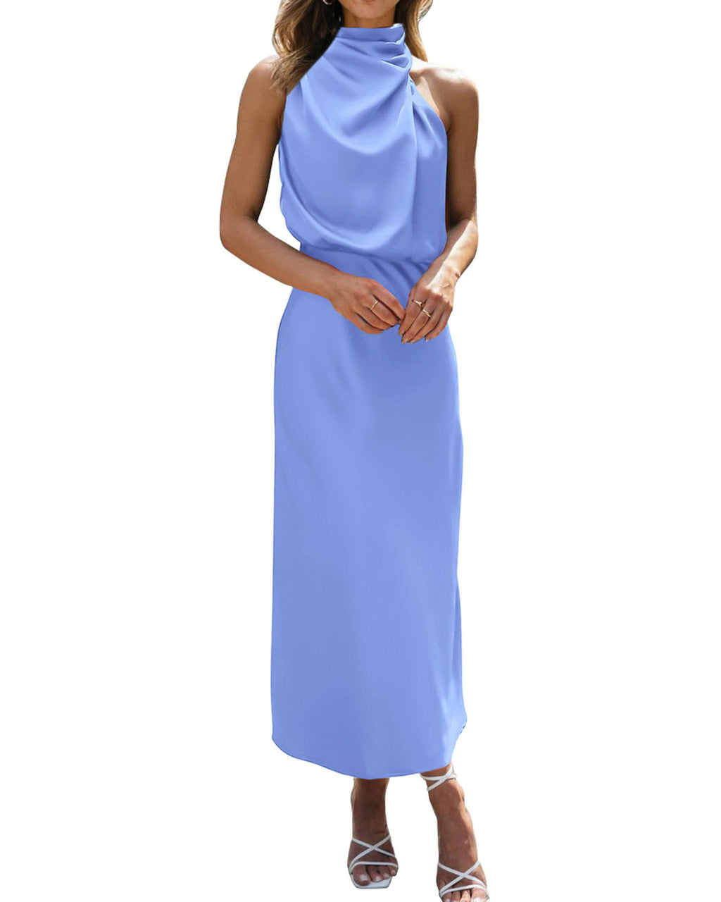 BTFBM Mock Neck Cocktail Dresses for Women Summer