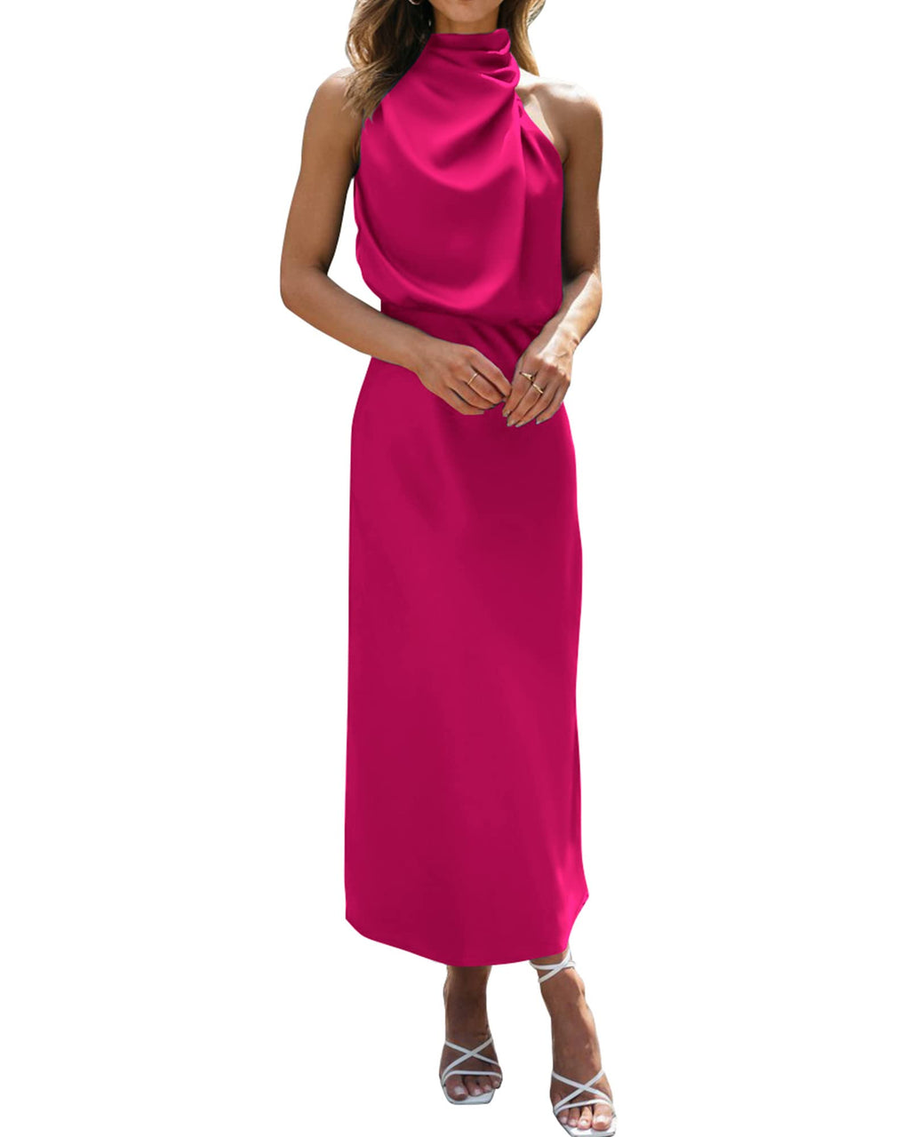 BTFBM Mock Neck Cocktail Dresses for Women Summer