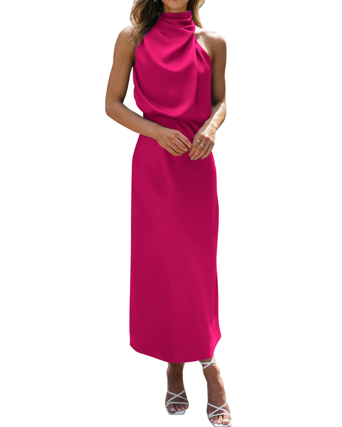 BTFBM Mock Neck Cocktail Dresses for Women Summer