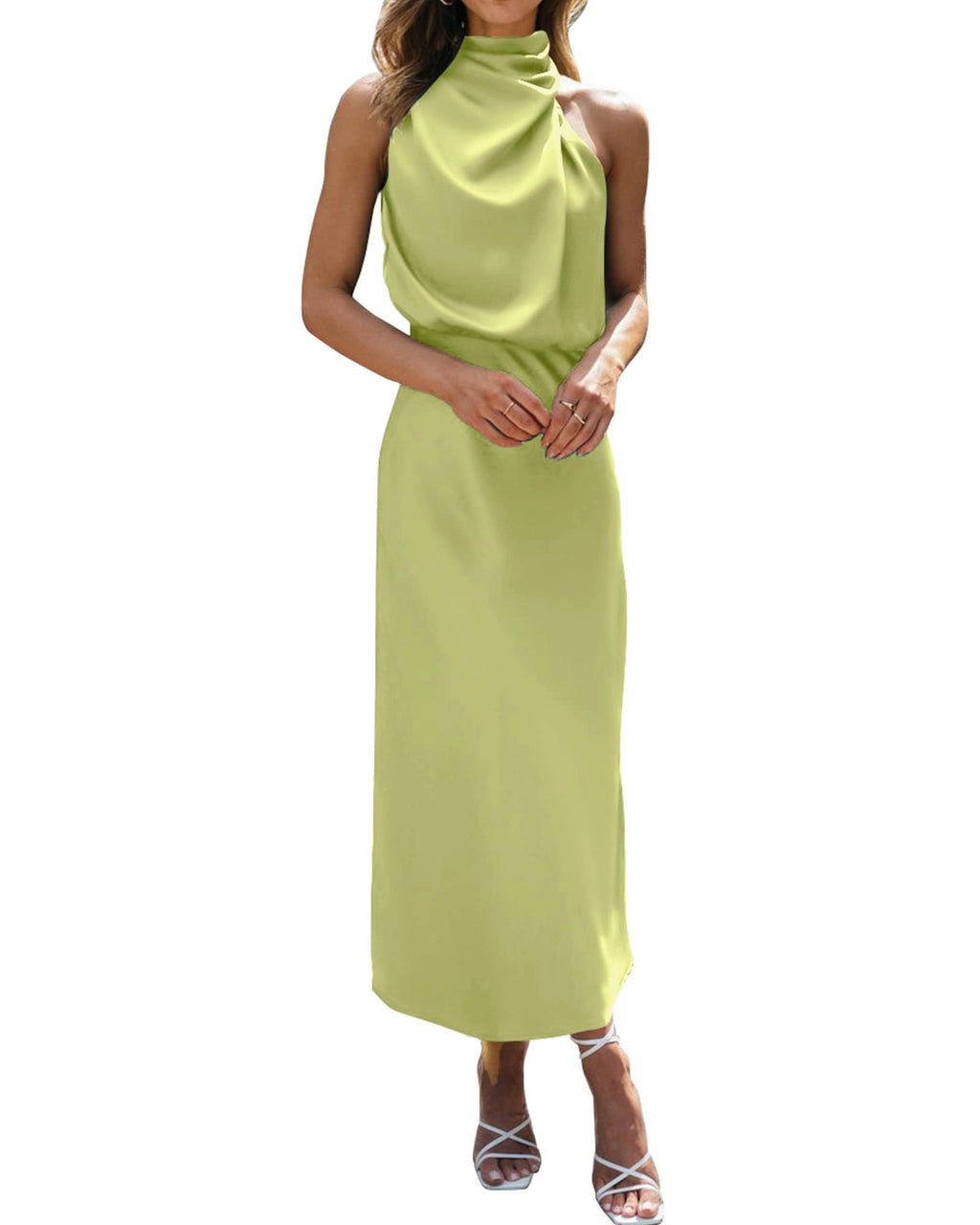 BTFBM Mock Neck Cocktail Dresses for Women Summer