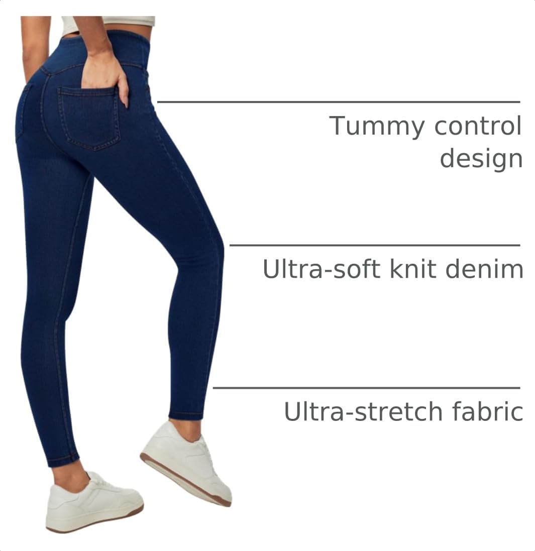 Heathyoga Stretchy Jeans for Women Pull On High Waist Jeggings Jean Legging