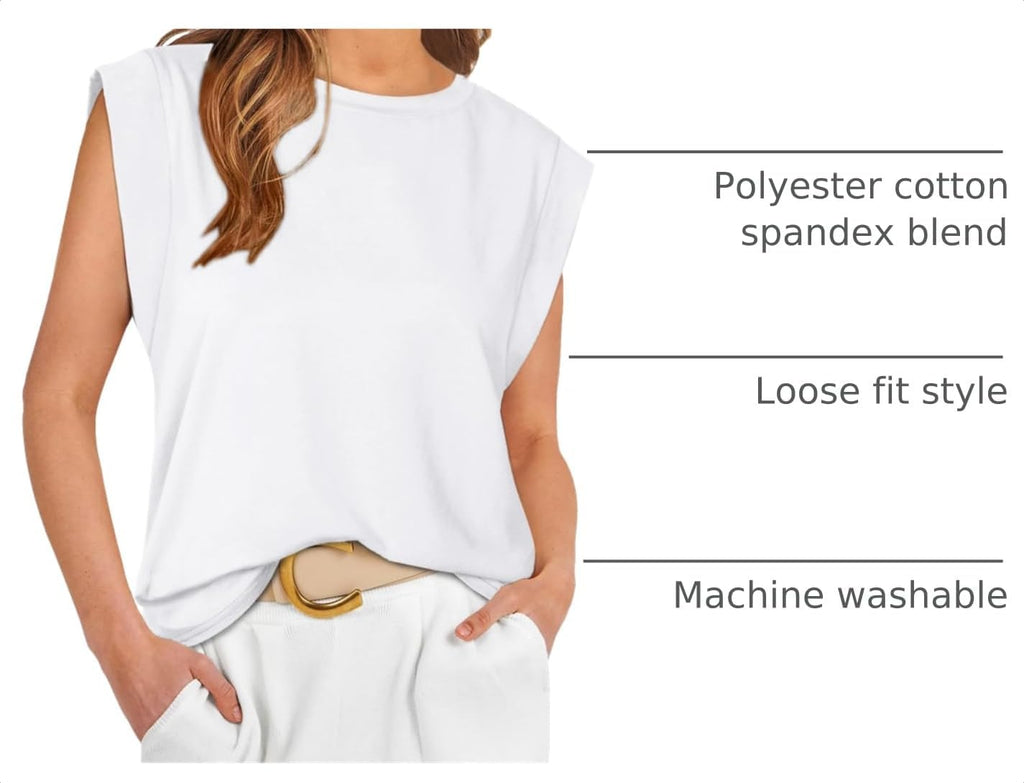 WIHOLL Cap Sleeve Tops for Women Summer Top Basic Tee Shirts Business Casual Tank Loose Fit 2026 Fashion