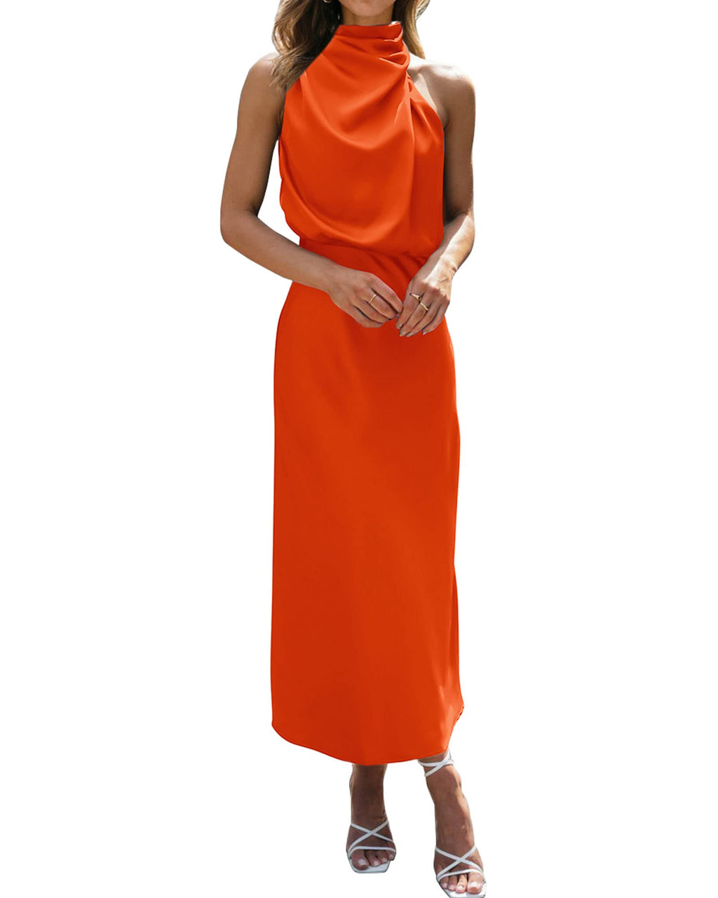 BTFBM Mock Neck Cocktail Dresses for Women Summer