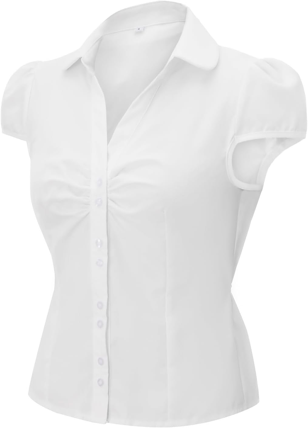 Women Button Down Shirts Y2k Slim Fit Cap Short Sleeve Button Up Collared Cropped Blouse Cute Preppy Tops