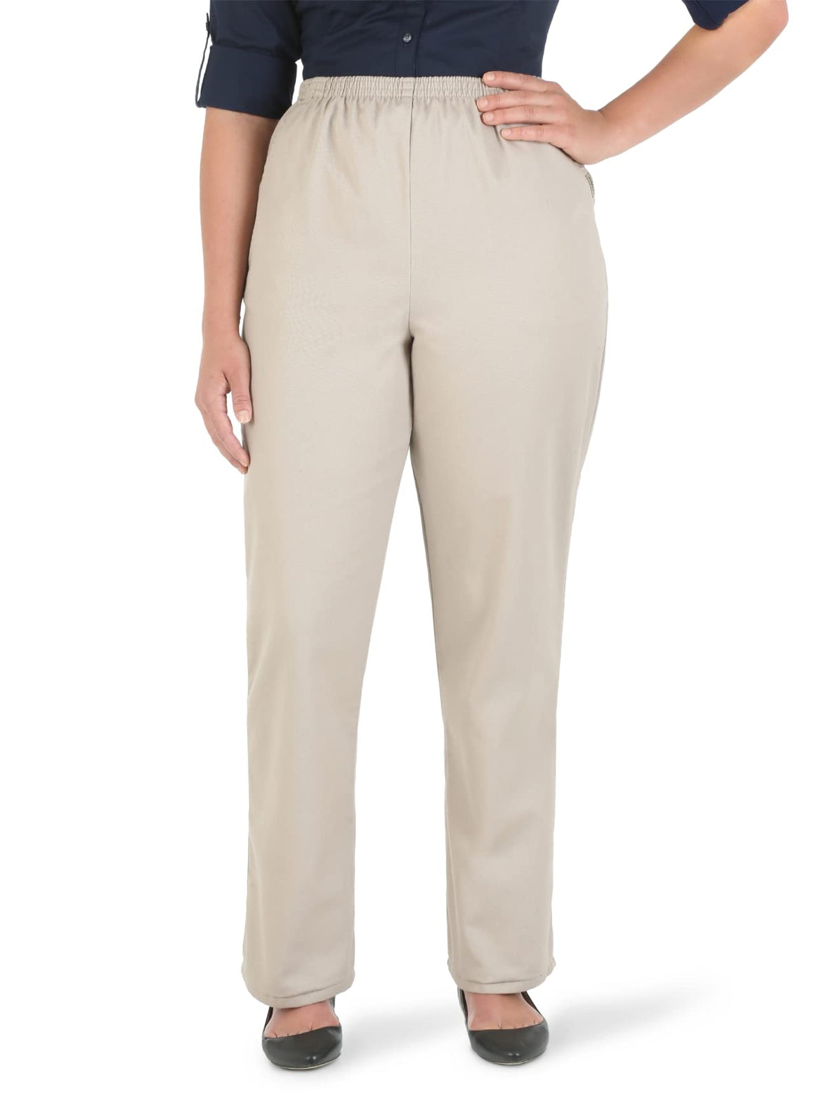 Chic Classic Collection Women's Cotton Pull-on Pant with Elastic Waist