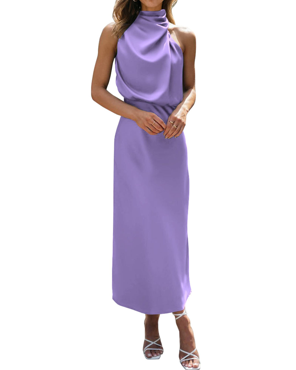 BTFBM Mock Neck Cocktail Dresses for Women Summer