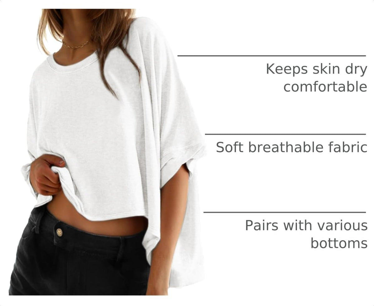 Dokotoo Oversized Tops Summer Shirts 2026 Fall T Shirts for Women Basic Tee