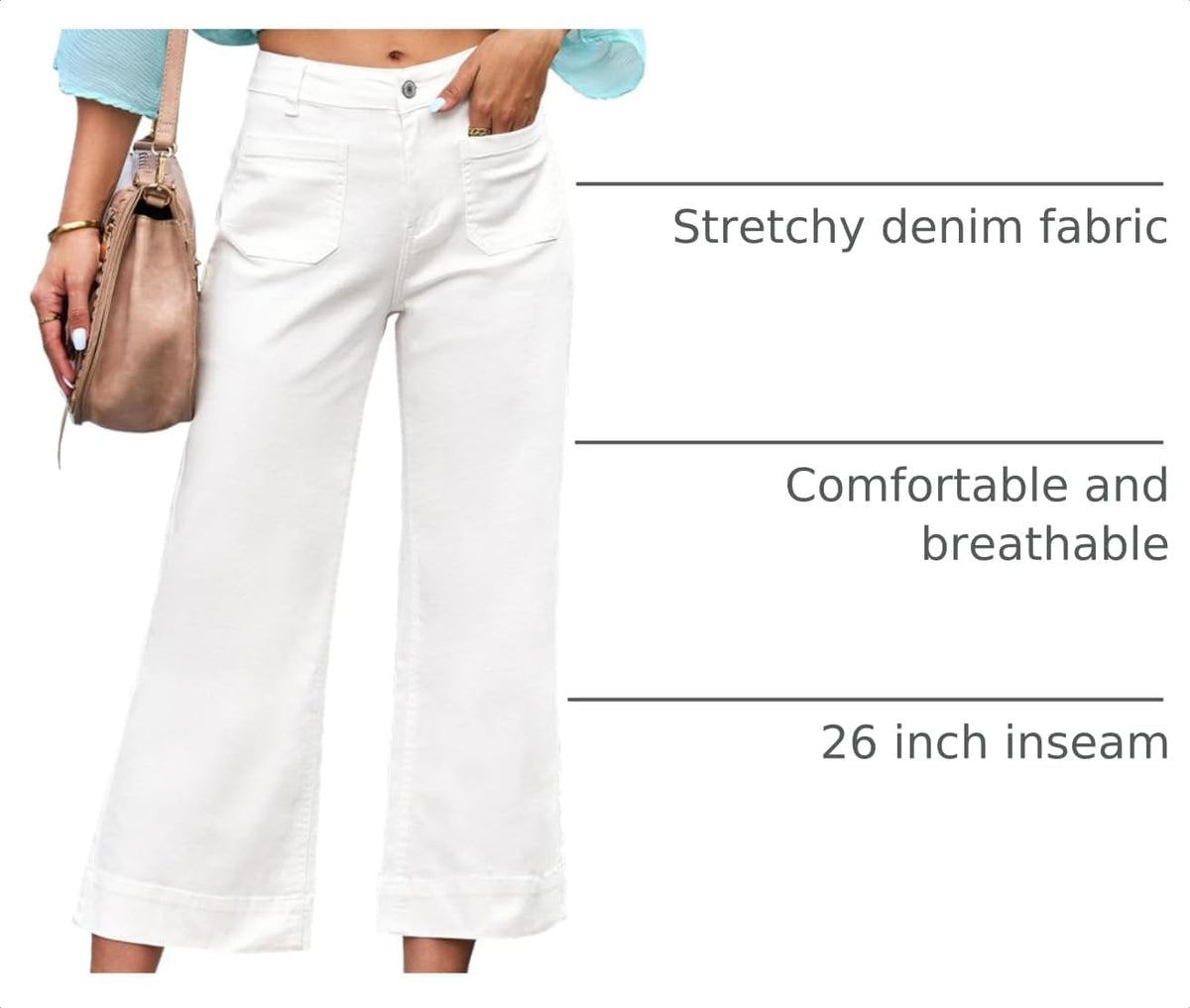 luvamia Wide Leg Jeans for Women Trendy High Waisted Crop Flare Jeans Pants