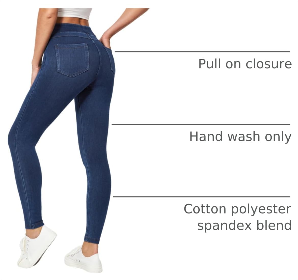 IUGA Stretchy Jeans for Women Pull On Jeggings High Waist Denim Leggings