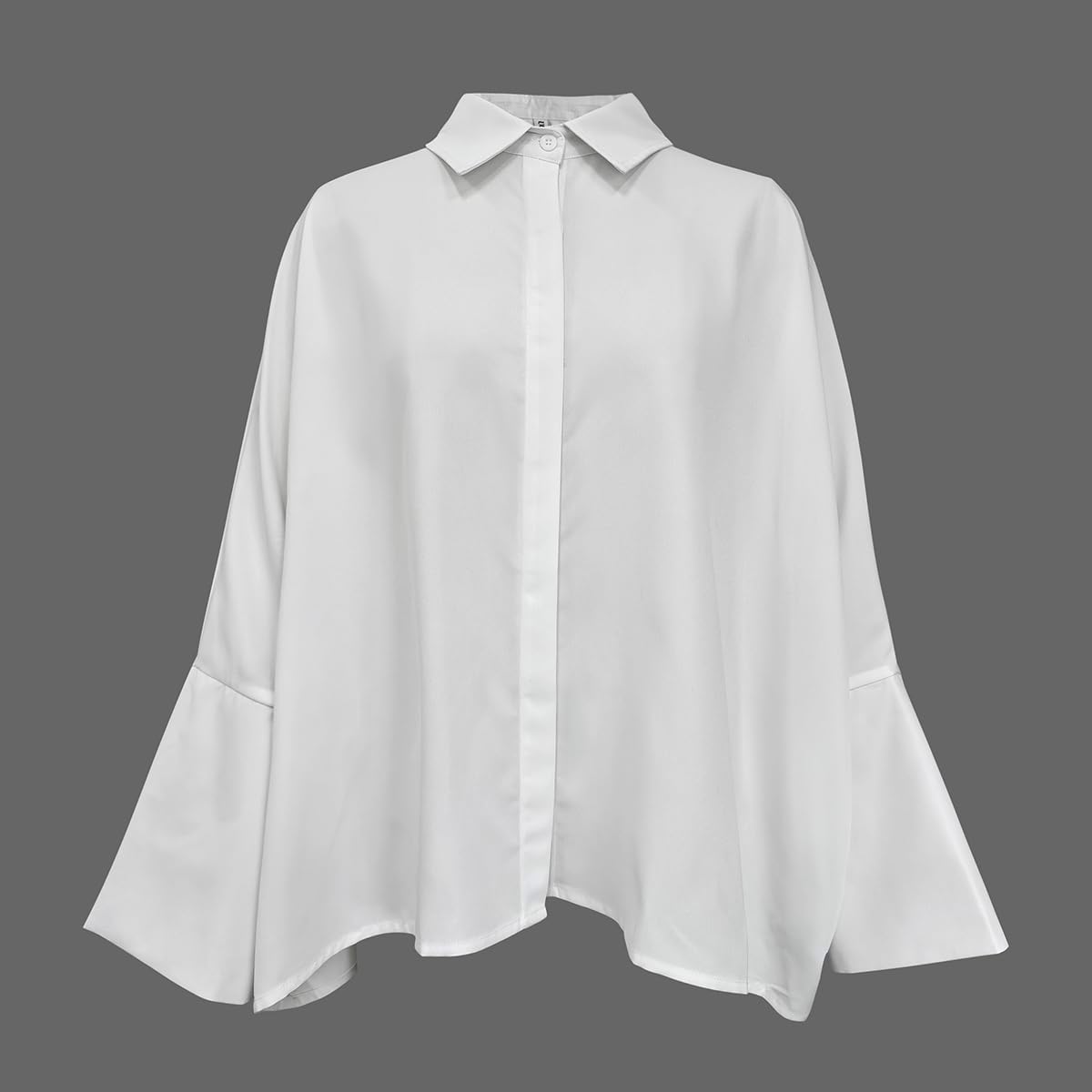UOOZEE Womens Button Down Shirt Casual 3/4 Sleeve Loose Fit Collared Work Blouse Tops