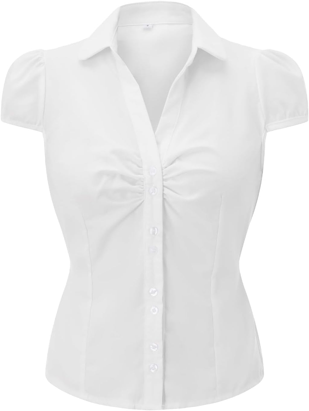Women Button Down Shirts Y2k Slim Fit Cap Short Sleeve Button Up Collared Cropped Blouse Cute Preppy Tops