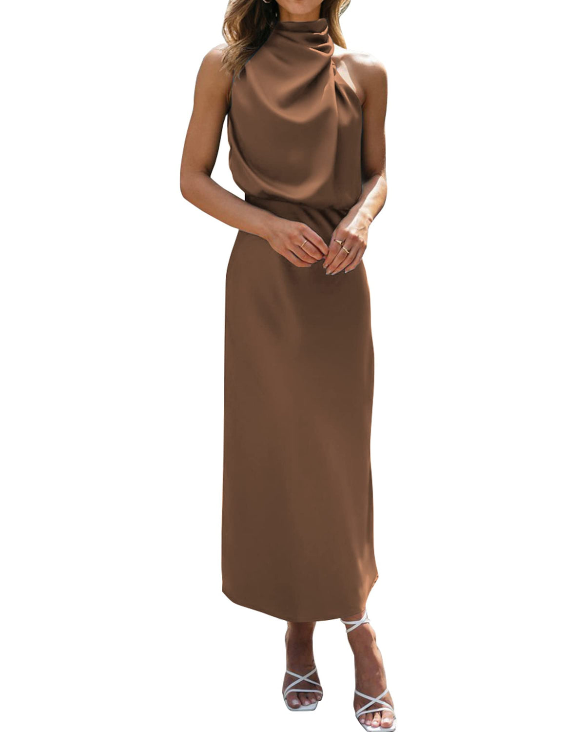 BTFBM Mock Neck Cocktail Dresses for Women Summer