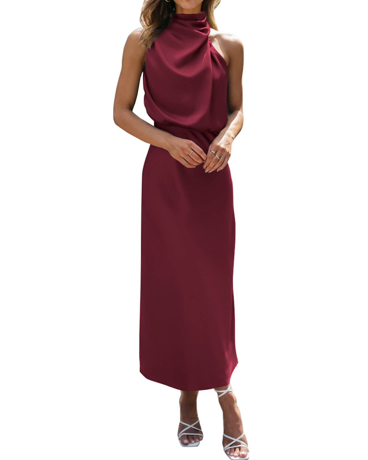 BTFBM Mock Neck Cocktail Dresses for Women Summer