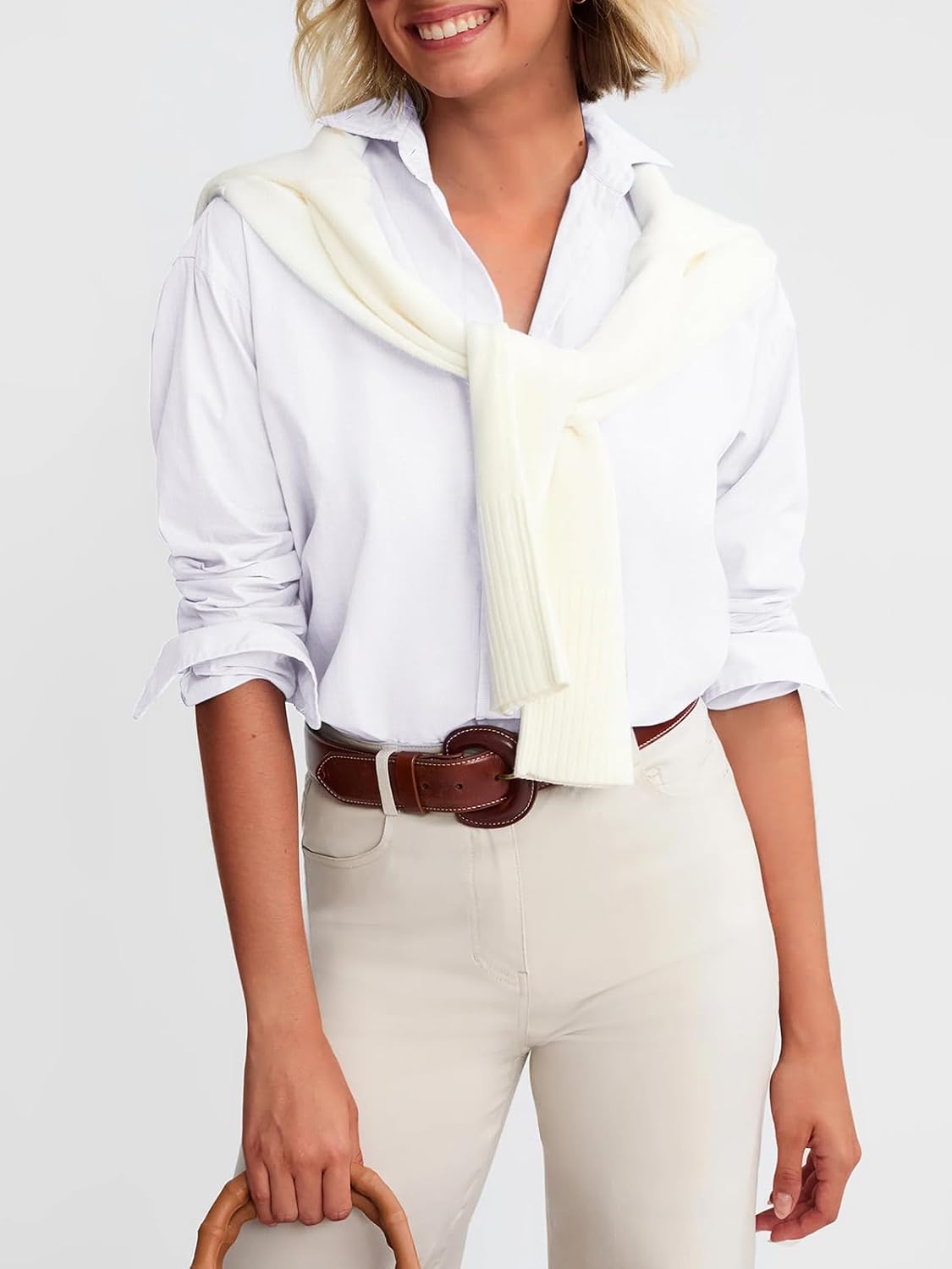 Button Down Shirts for Women Cotton Oxford Shirts Long Sleeve Dress Shirts Collared Blouses Work Casual Solid Tunic Tops