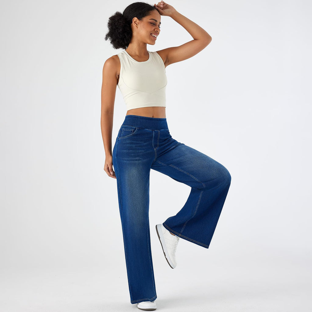 Women's High Rise Wide Leg Jeans Comfort