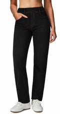 Stretchy Straight Leg Jeans for Women Trendy High Waisted Pull On Pants