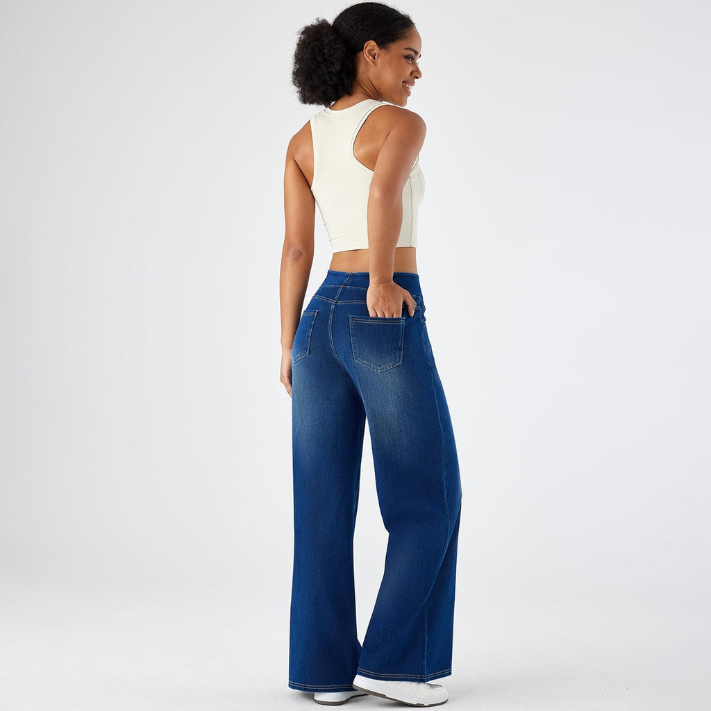 Women's High Rise Wide Leg Jeans Comfort