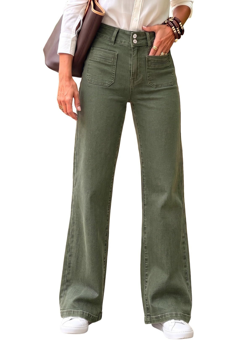 Sidefeel Women's Wide Leg Jeans High Waisted Denim Pants