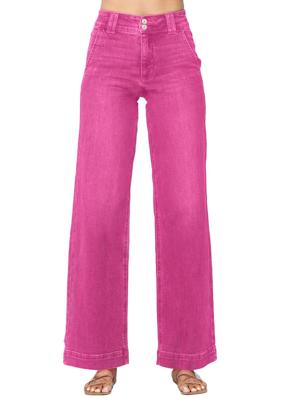 Astylish Women's High Waisted Wide Leg Straight Jeans