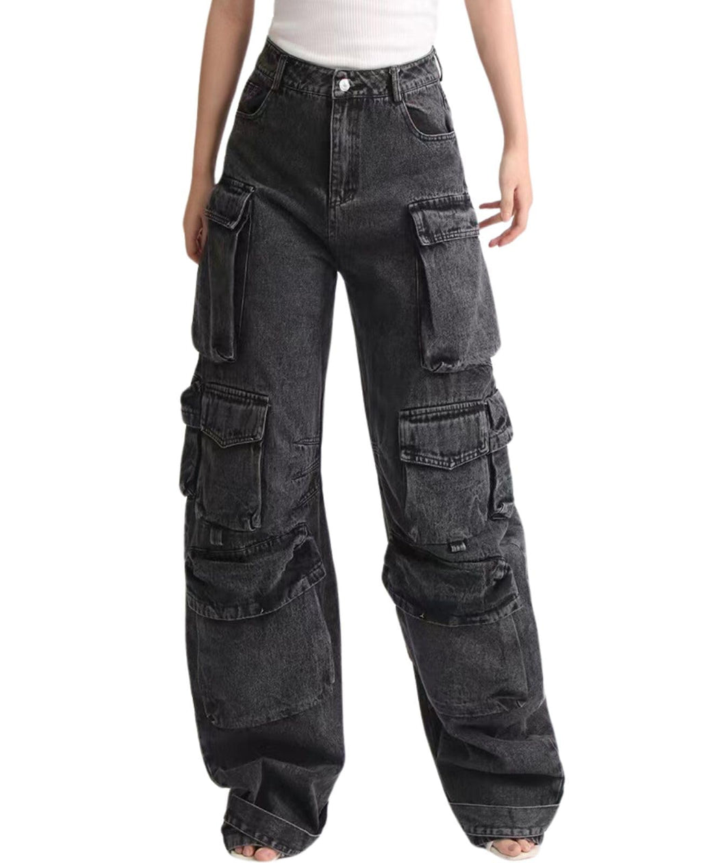 Cargo Jeans for Women Low Waist Baggy Pants Y2k