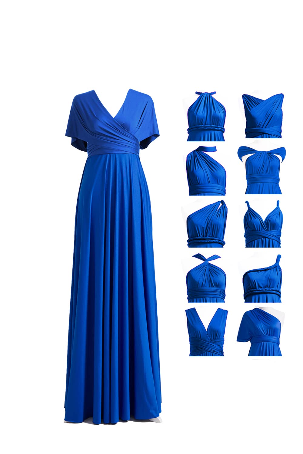 72styles Maxi Infinity Dress for Bridesmaids, Convertible Multi-Way Wrap