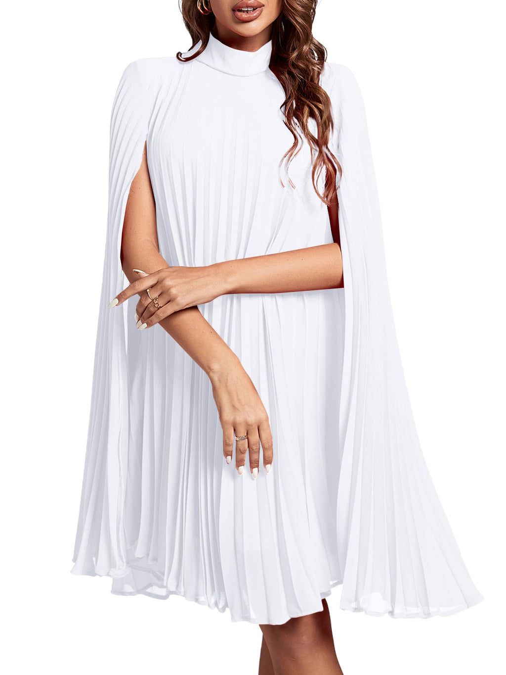 Rooscier Women's Cloak Sleeve Party Midi Dress
