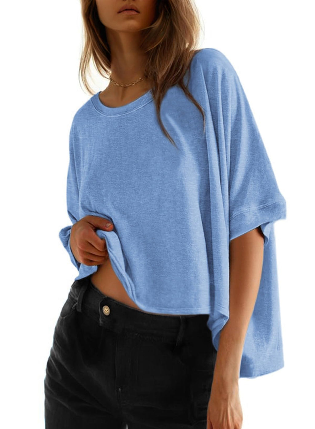 Dokotoo Oversized Tops Summer Shirts 2026 Fall T Shirts for Women Basic Tee
