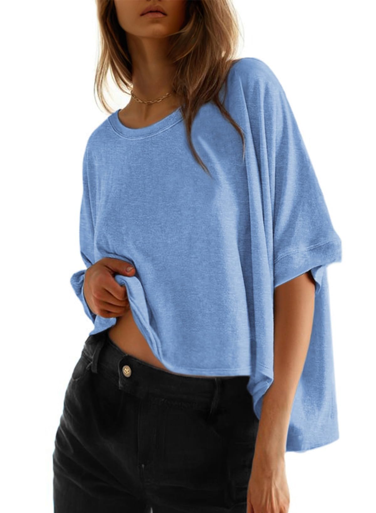 Dokotoo Oversized Tops Summer Shirts 2026 Fall T Shirts for Women Basic Tee
