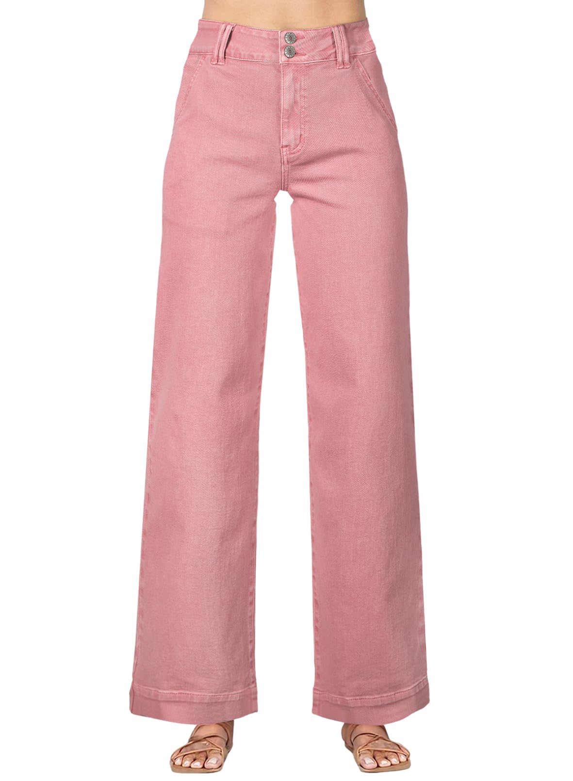 Astylish Women's High Waisted Wide Leg Straight Jeans