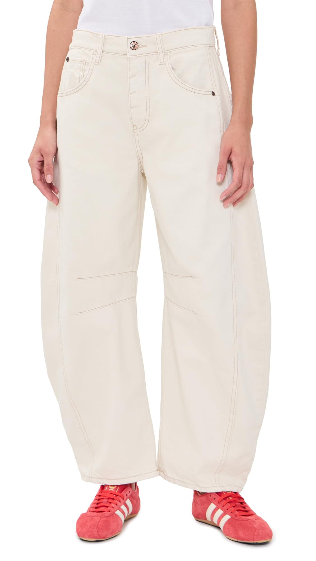 Free People Women's Good Luck Mid-Rise Barrel Jeans