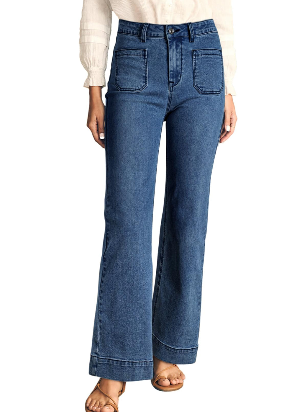 Astylish Women's Wide Leg Jeans High Waisted Denim Pants