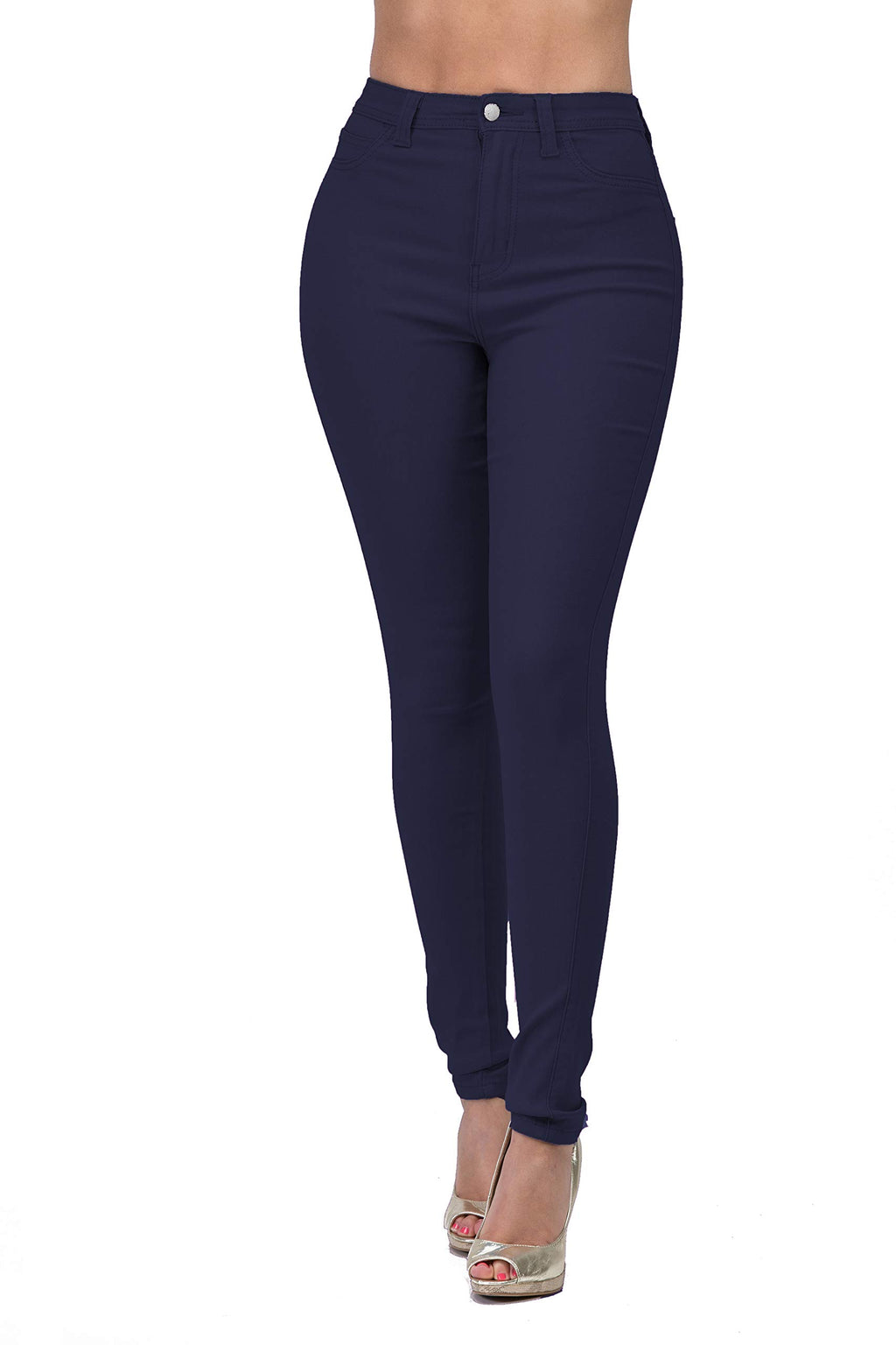 High Waisted-Rise Colored Stretch Skinny Destroyed Ripped Distressed Jeans for Women Olive Mustard RED