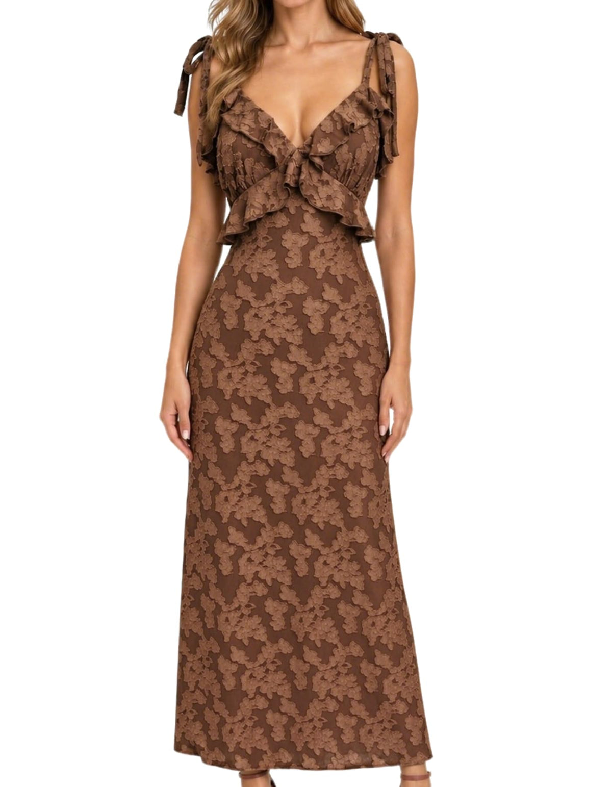 RIHOAS Boho Midi Floral Dress - Elegant Flowy Sundress | Formal-Inspired Outfit for Wedding Guest | Spring Summer Party Dress