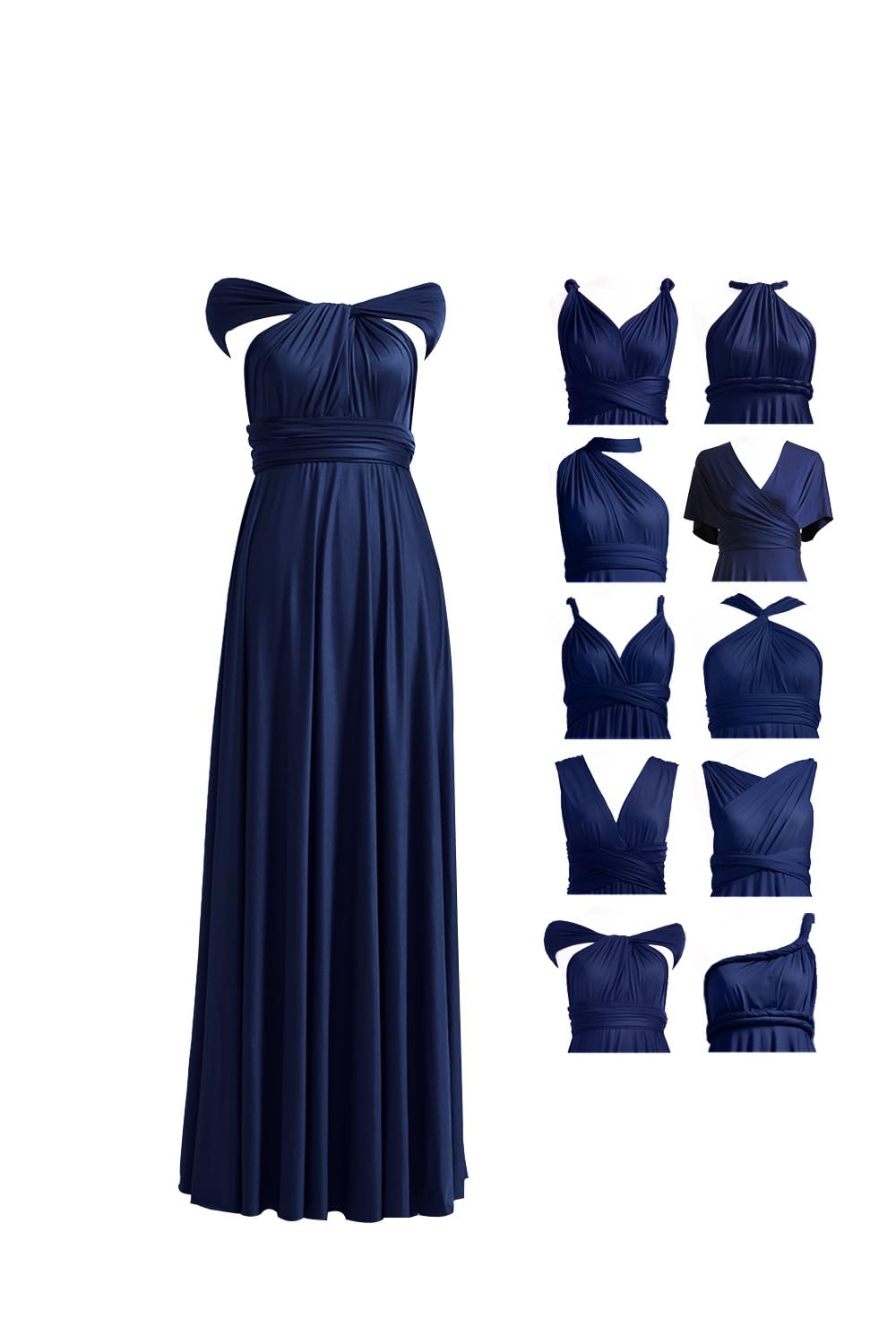 72styles Maxi Infinity Dress for Bridesmaids, Convertible Multi-Way Wrap