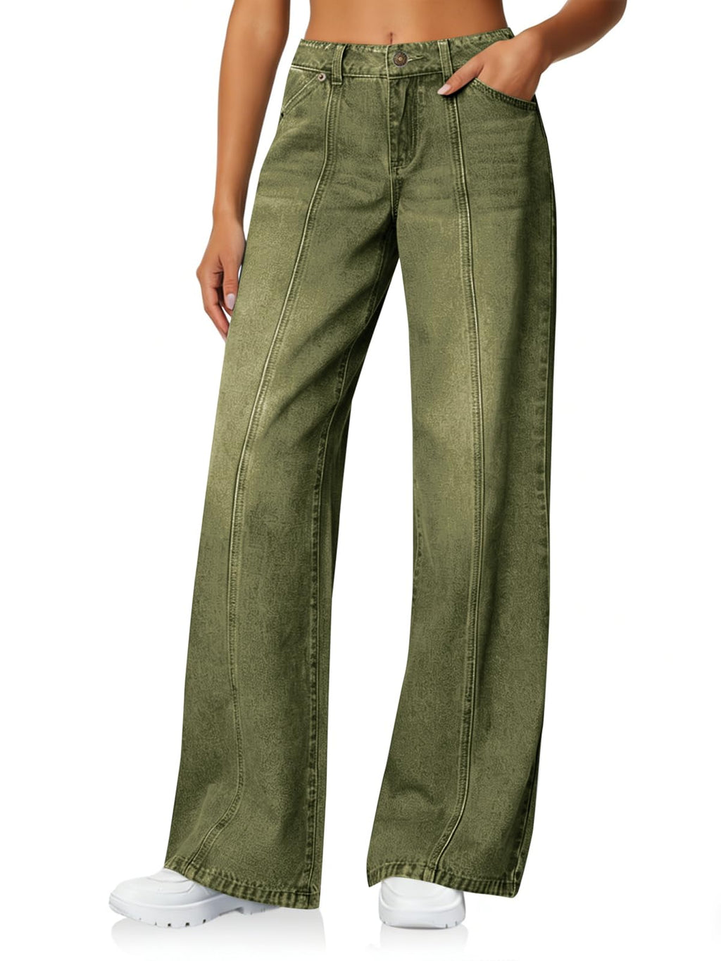 Cicy Bell Womens Wide Leg Jeans High Waisted Stretchy Baggy Denim Pants