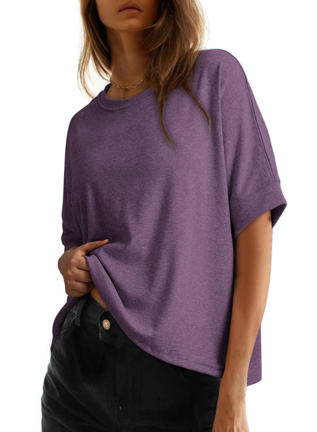 Dokotoo Oversized Tops Summer Shirts 2026 Fall T Shirts for Women Basic Tee