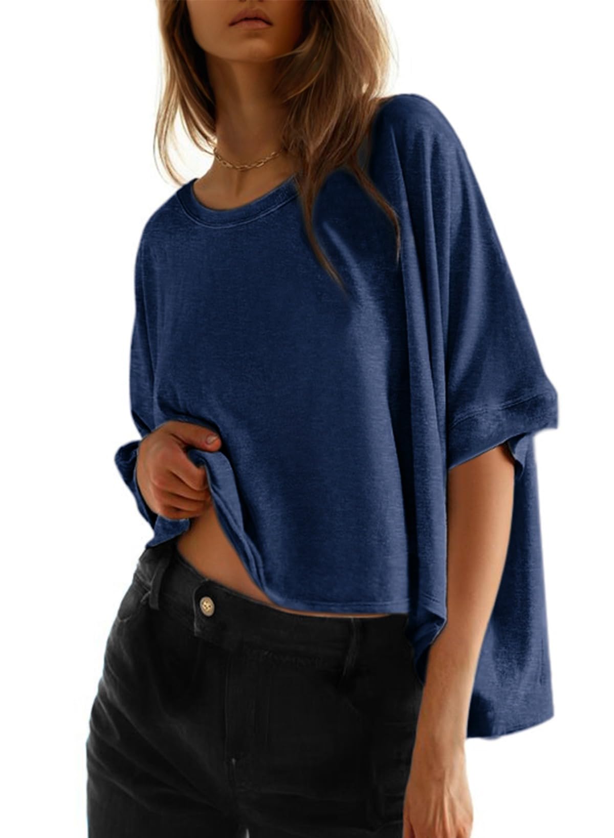 Dokotoo Oversized Tops Summer Shirts 2026 Fall T Shirts for Women Basic Tee