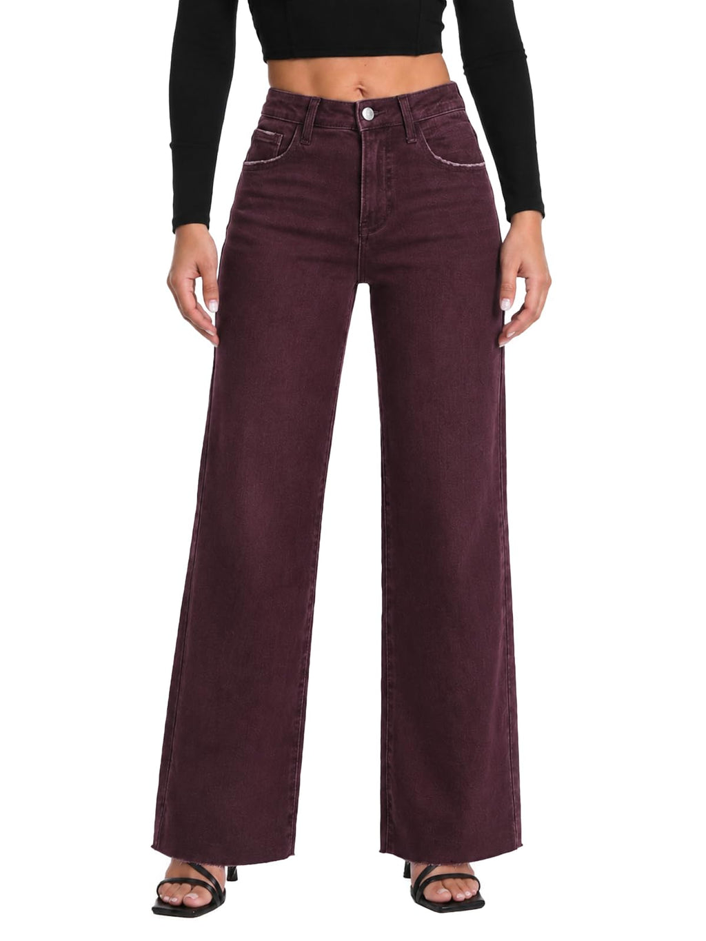 ONESO Wide Leg Jeans for Women High Waisted Stretchy Baggy Denim Pants