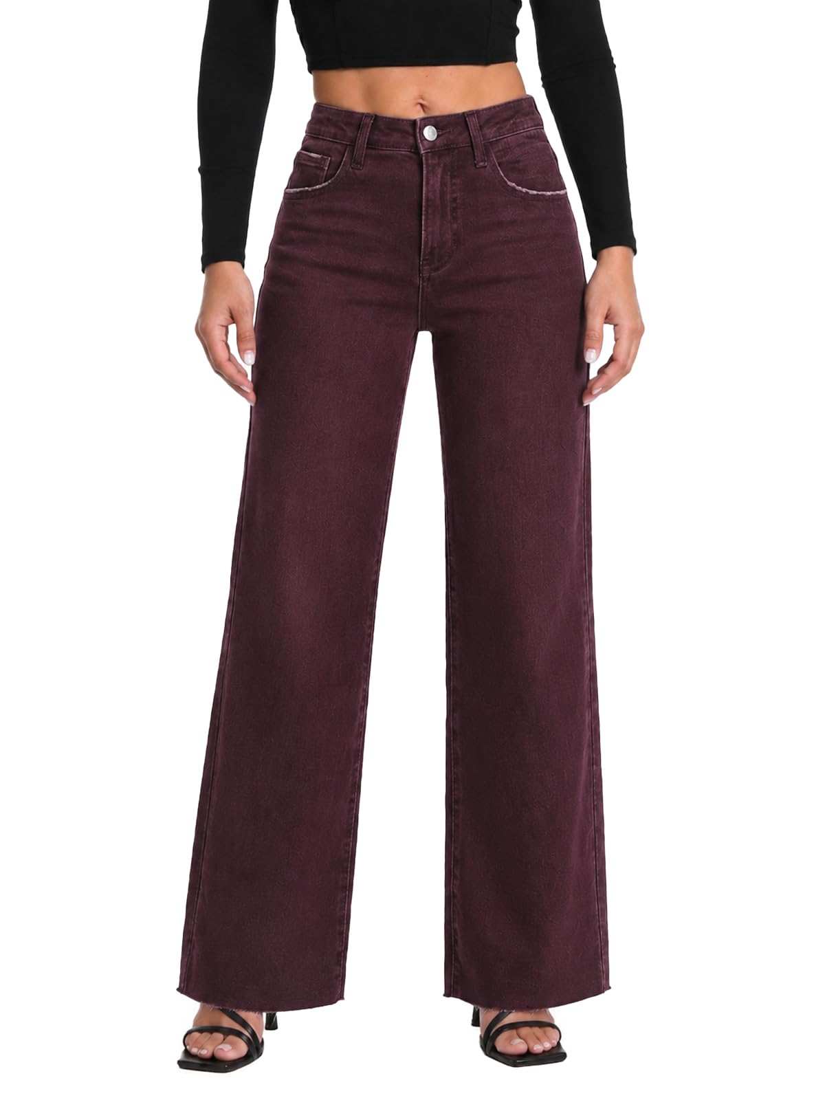ONESO Wide Leg Jeans for Women High Waisted Stretchy Baggy Denim Pants