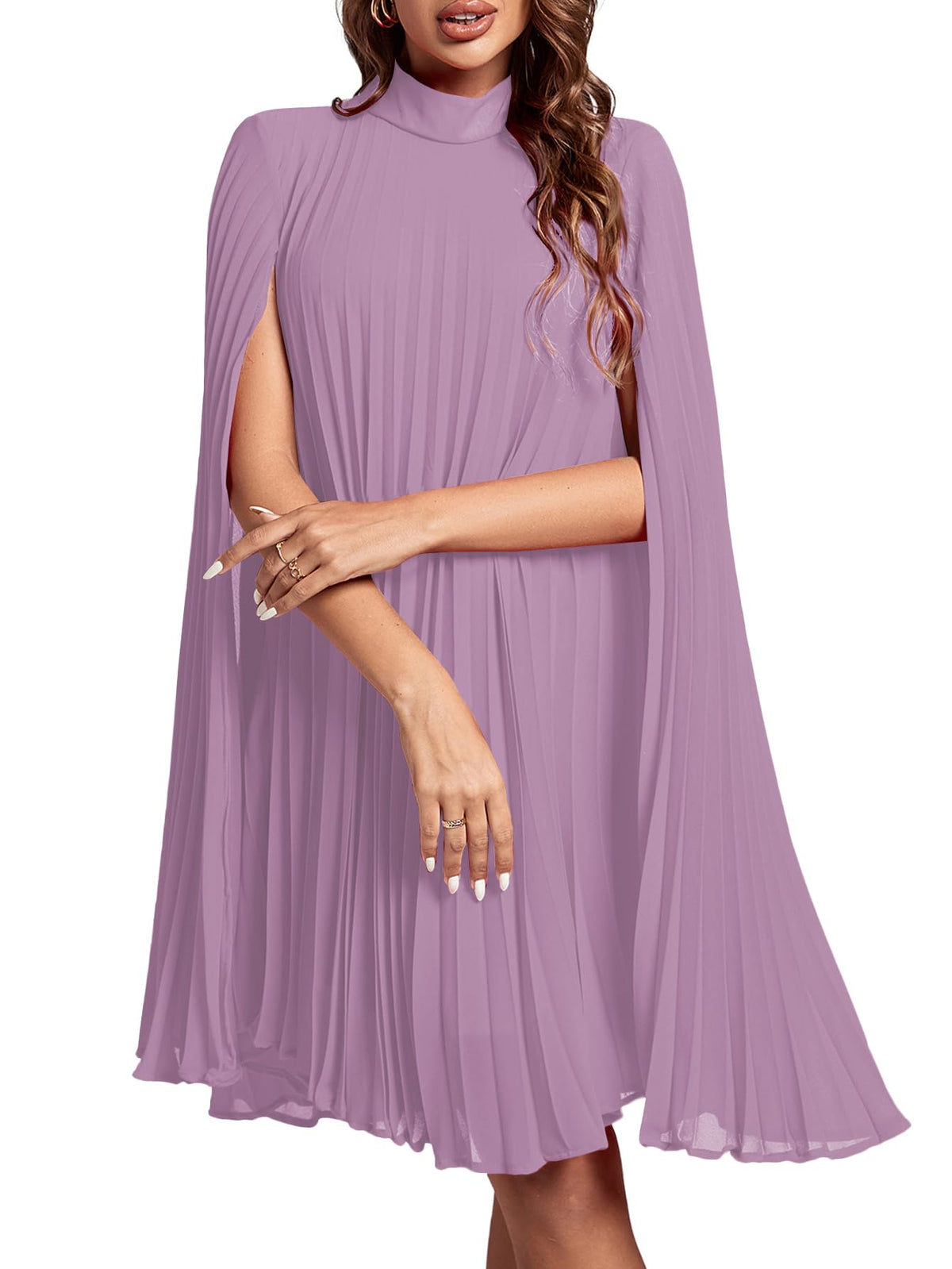 Rooscier Women's Cloak Sleeve Party Midi Dress