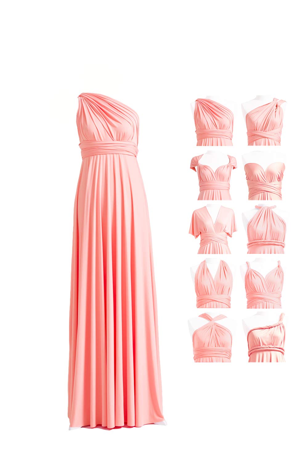72styles Maxi Infinity Dress for Bridesmaids, Convertible Multi-Way Wrap