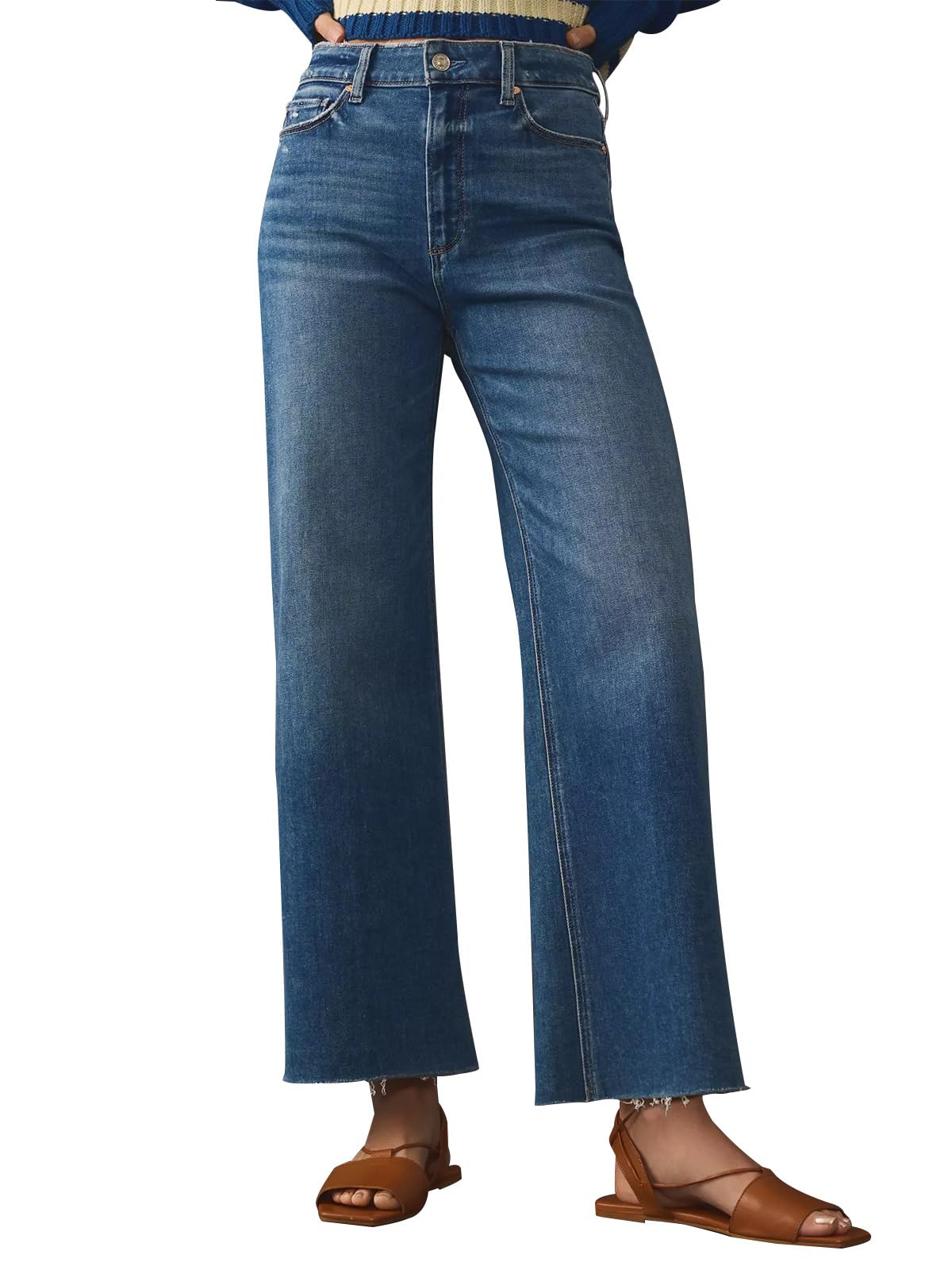 KUNMI Jeans for Women Wide Leg Baggy High Waist Boyfriends Straight Leg Stretchy Denim Pants Trendy Fall 2026