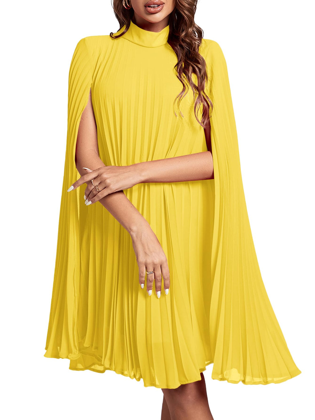 Rooscier Women's Cloak Sleeve Party Midi Dress